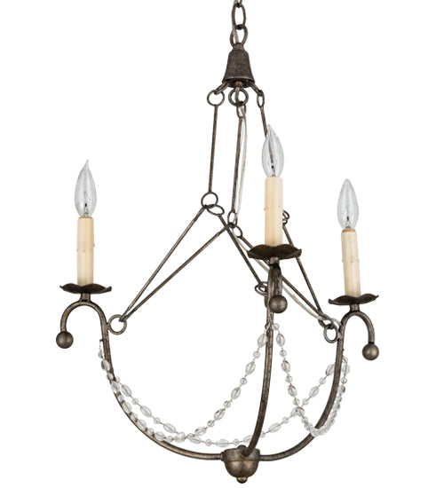 Meyda Lighting Kaitlynn 22" 3-Light Corinth Chandelier With White Faux Candlelight