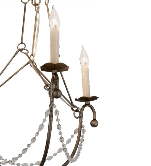 Meyda Lighting Kaitlynn 22" 3-Light Corinth Chandelier With White Faux Candlelight