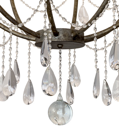 Meyda Lighting Kaitlynn 54" 12-Light 2-Tier Corinth Chandelier With White Faux Candlelight