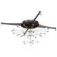 Meyda Lighting Kalahari 120" 30-Light Cafe Noir Pendant Light With Multi-Colored Shade Glass