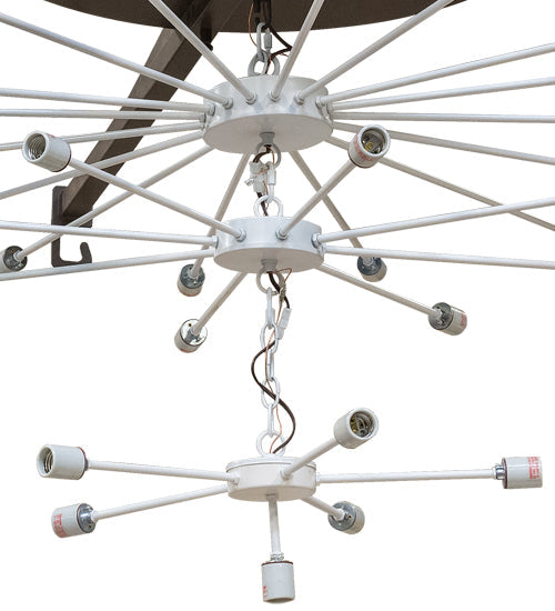 Meyda Lighting Kalahari 120" 30-Light Cafe Noir Pendant Light With Multi-Colored Shade Glass