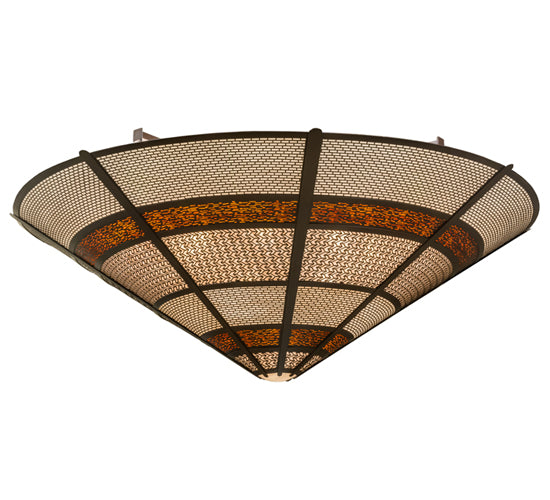 Meyda Lighting Kalahari 120" 30-Light Cafe Noir Pendant Light With Multi-Colored Shade Glass
