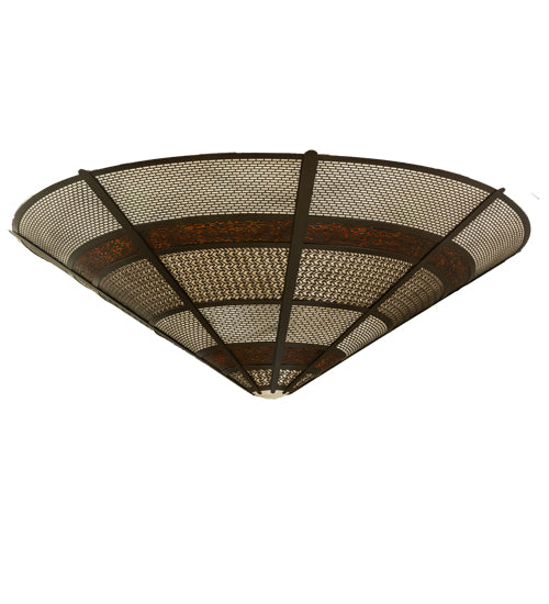 Meyda Lighting Kalahari 120" 30-Light Cafe Noir Pendant Light With Multi-Colored Shade Glass