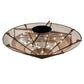 Meyda Lighting Kalahari 120" 30-Light Cafe Noir Pendant Light With Multi-Colored Shade Glass