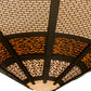Meyda Lighting Kalahari 120" 30-Light Cafe Noir Pendant Light With Multi-Colored Shade Glass