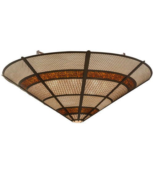 Meyda Lighting Kalahari 120" 30-Light Cafe Noir Pendant Light With Multi-Colored Shade Glass