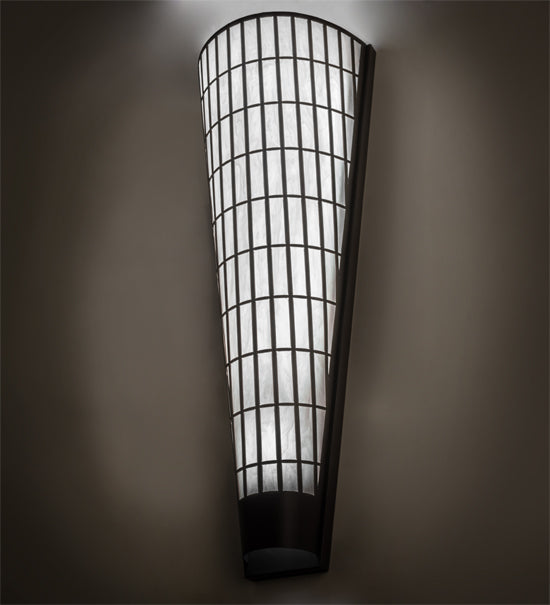 Meyda Lighting Kalahari 18" LED Cafe Noir Exterior Wall Sconce With Fleshtone Idalight Shade Glass