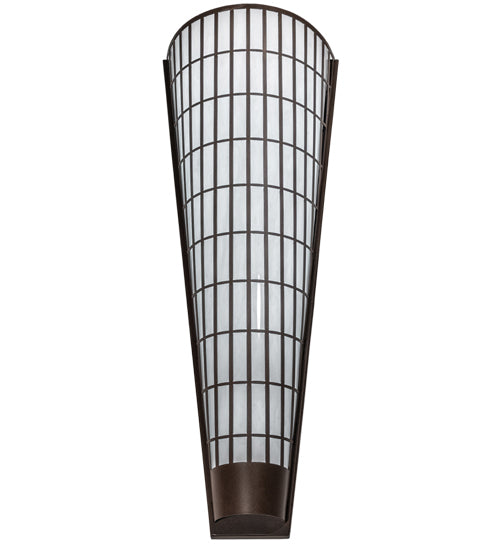 Meyda Lighting Kalahari 18" LED Cafe Noir Exterior Wall Sconce With Fleshtone Idalight Shade Glass