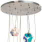 Meyda Lighting Kalos Eidos 36" 12-Light Nickel Cascading Pendant Light With Multi-Colored Iridescent Shade Glass