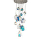 Meyda Lighting Kalos Eidos 36" 12-Light Nickel Cascading Pendant Light With Multi-Colored Iridescent Shade Glass
