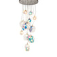 Meyda Lighting Kalos Eidos 36" 12-Light Nickel Cascading Pendant Light With Multi-Colored Iridescent Shade Glass