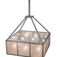 Meyda Lighting Kaplan 60" 8-Light Smoke Pendant Light With Silver Mica & Frosted Shade Glass