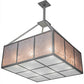 Meyda Lighting Kaplan 60" 8-Light Smoke Pendant Light With Silver Mica & Frosted Shade Glass