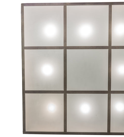 Meyda Lighting Kaplan 60" 8-Light Smoke Pendant Light With Silver Mica & Frosted Shade Glass