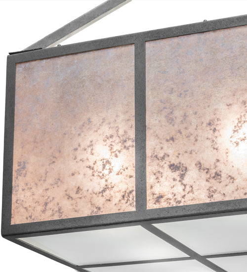 Meyda Lighting Kaplan 66" 12-Light Smoke Pendant Light With Silver Mica & Frosted Shade Glass