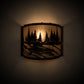 Meyda Lighting Kayaker 12" Dark Burnished Antique Copper Wall Sconce With Silver Mica Shade Glass