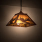 Meyda Lighting Kayaker 22" 2-Light Rust Pendant Light With Amber Mica Shade Glass