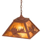 Meyda Lighting Kayaker 22" 2-Light Rust Pendant Light With Amber Mica Shade Glass