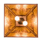 Meyda Lighting Kayaker 22" 2-Light Rust Pendant Light With Amber Mica Shade Glass