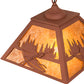 Meyda Lighting Kayaker 22" 2-Light Rust Pendant Light With Amber Mica Shade Glass