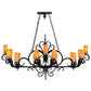 Meyda Lighting Kean 60" 20-Light Blackwash Chandelier With Amber Cylindres Shade Glass
