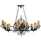 Meyda Lighting Kean 60" 20-Light Blackwash Chandelier With Amber Cylindres Shade Glass