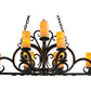 Meyda Lighting Kean 60" 20-Light Blackwash Chandelier With Amber Cylindres Shade Glass