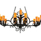 Meyda Lighting Kean 60" 20-Light Blackwash Chandelier With Amber Cylindres Shade Glass