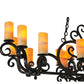 Meyda Lighting Kean 60" 20-Light Blackwash Chandelier With Amber Cylindres Shade Glass