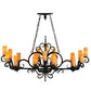 Meyda Lighting Kean 60" 20-Light Blackwash Chandelier With Amber Cylindres Shade Glass