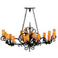 Meyda Lighting Kean 60" 20-Light Blackwash Chandelier With Amber Cylindres Shade Glass