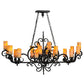 Meyda Lighting Kean 60" 20-Light Blackwash Chandelier With Amber Cylindres Shade Glass