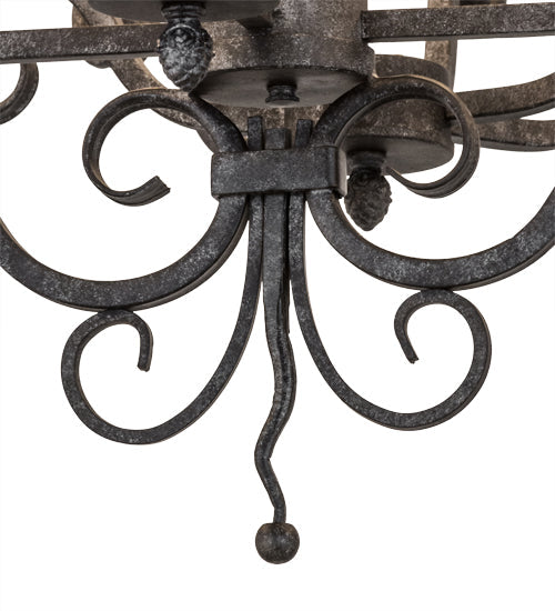 Meyda Lighting Kean 60" 20-Light Smoke Chandelier With White Faux Candlelight