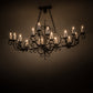 Meyda Lighting Kean 60" 20-Light Smoke Chandelier With White Faux Candlelight