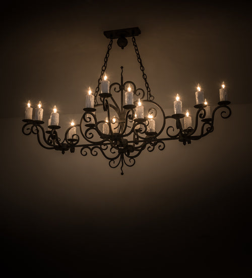 Meyda Lighting Kean 60" 20-Light Smoke Chandelier With White Faux Candlelight