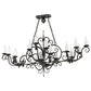 Meyda Lighting Kean 60" 20-Light Smoke Chandelier With White Faux Candlelight