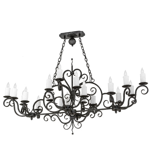 Meyda Lighting Kean 60" 20-Light Smoke Chandelier With White Faux Candlelight