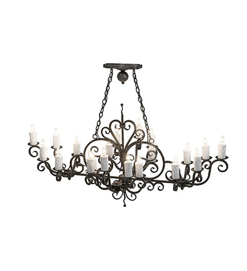 Meyda Lighting Kean 60" 20-Light Smoke Chandelier With White Faux Candlelight