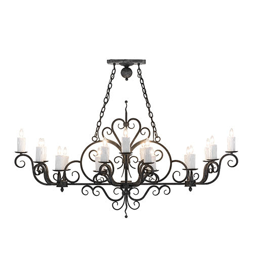 Meyda Lighting Kean 60" 20-Light Smoke Chandelier With White Faux Candlelight