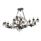 Meyda Lighting Kean 60" 20-Light Smoke Chandelier With White Faux Candlelight