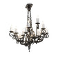 Meyda Lighting Kean 60" 20-Light Smoke Chandelier With White Faux Candlelight