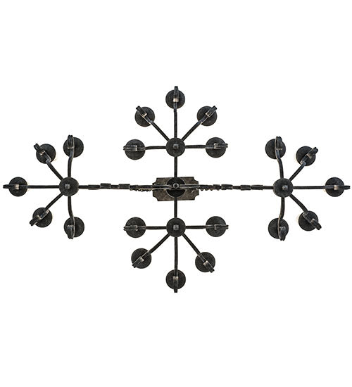 Meyda Lighting Kean 60" 20-Light Smoke Chandelier With White Faux Candlelight