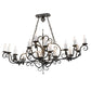 Meyda Lighting Kean 60" 20-Light Smoke Chandelier With White Faux Candlelight