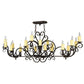Meyda Lighting Kean Moins 60" 20-Light Coffee Bean Island Chandelier With White Faux Candlelight