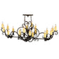 Meyda Lighting Kean Moins 60" 20-Light Coffee Bean Island Chandelier With White Faux Candlelight
