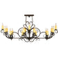 Meyda Lighting Kean Moins 60" 20-Light Coffee Bean Island Chandelier With White Faux Candlelight