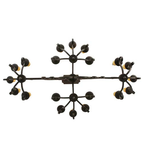 Meyda Lighting Kean Moins 60" 20-Light Coffee Bean Island Chandelier With White Faux Candlelight