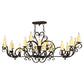 Meyda Lighting Kean Moins 60" 20-Light Coffee Bean Island Chandelier With White Faux Candlelight