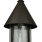 Meyda Lighting Keebler 9" Craftsman Brown Flush Mount Light With Clear Seeded Shade Glass