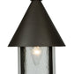 Meyda Lighting Keebler 9" Craftsman Brown Flush Mount Light With Clear Seeded Shade Glass